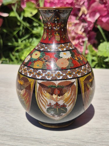 Japanese cloisonne enamel - cloisonne, vase