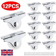 12 Pcs Fixed Castor Wheels for Furniture Cabinet Small Casters Non-Swivel 25MM -