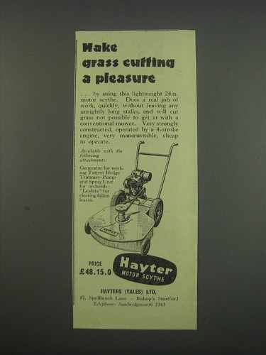 1955 hayter motor scythe lawn - motor,