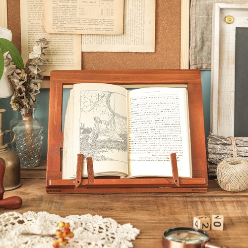 Foldable wooden reading book - wooden,
