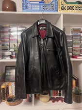 Mens vintage Schott nyc black heavyweight leather jacket