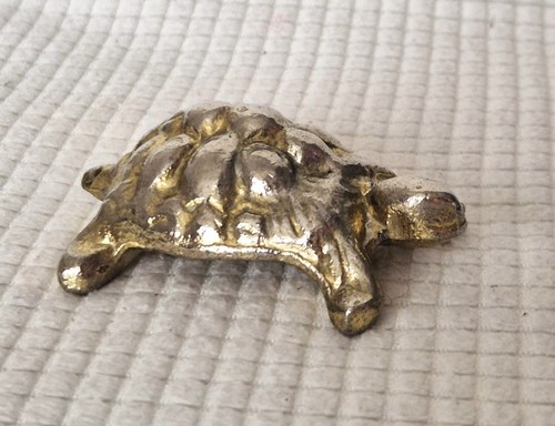 Vintage brass turtle figurine - vintage,