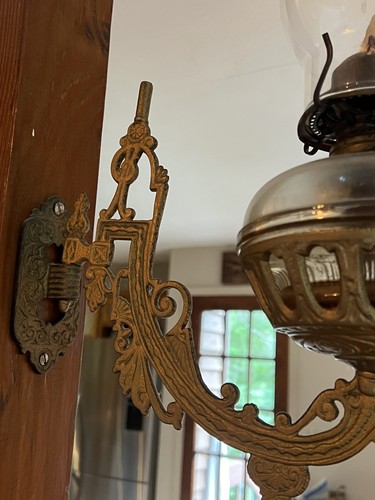 Antique 1900s brass wall oil - 1900s,