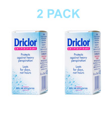 2x DRICLOR ANTIPERSPIRANT ROLL ON 20ml For excessive sweating