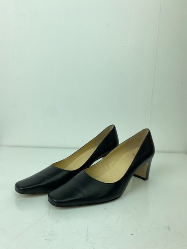Carvela black leather court - black,