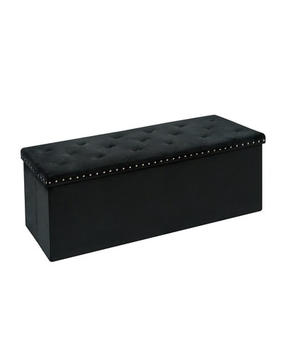 Velvet storage ottoman bench - velvet,