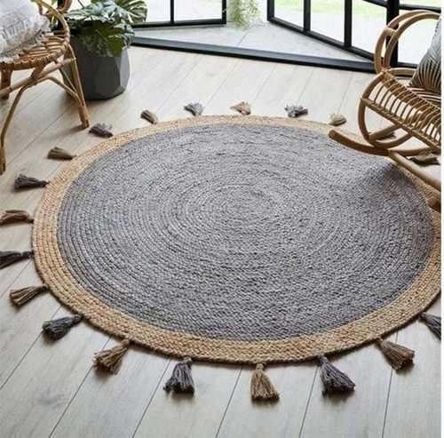 Rug round design tussle - rug,