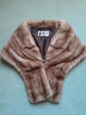 Vintage Mink Fur Stole with Satin Lining