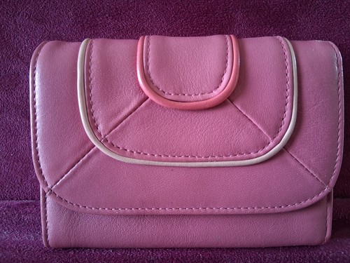 Tula pink small leather purse - pink, purse.