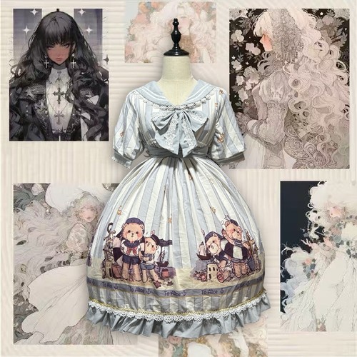 Blue sailor lolita dress - sailor,