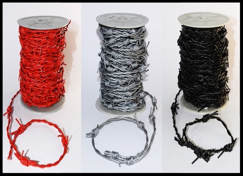 Silver red black leather - red,