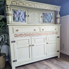 Court Cupboard Upcycled Vintage Shabby Chic Display Cabinet