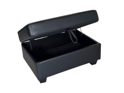 Black luxury leather large - black,
