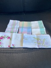 5 vintage ladies cotton hankies patterned Exc condition
