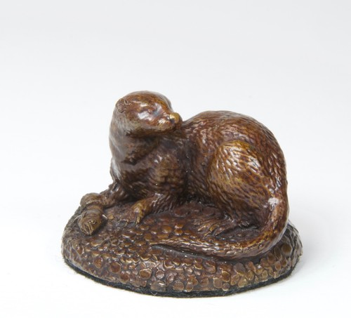 Otter with fish solid - fish,