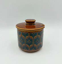 Hornsea Pottery Heirloom Lidded Sugar Jam Pot Brown