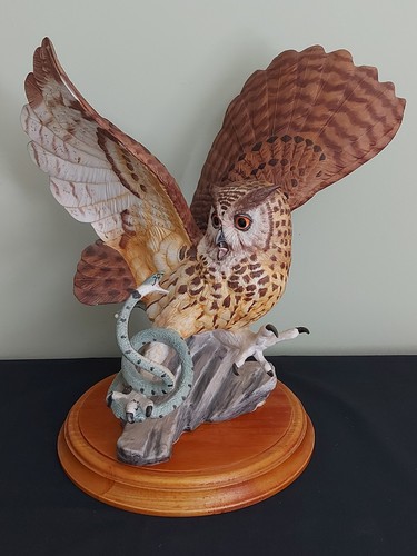 Franklin mint owl with snake - franklin,