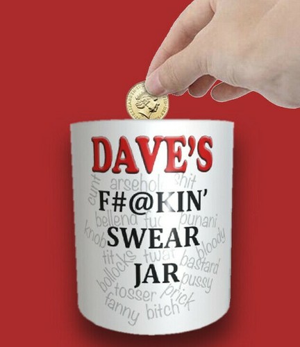Personalised swear money box - swear,