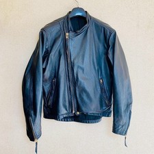 Used Langlitz Leathers Cascade Riders Leather Jacket Size 44 XL Black