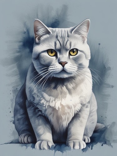 British shorthair watercolour - shorthair,