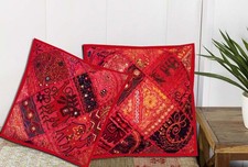 16"-2 Handmade Patchwork Ethnic Sofa Pillow Cushion Cover Living Room / Bedroom