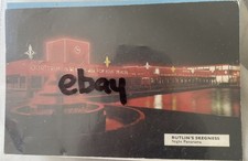 BUTINS SKEGNESS VINTAGE POSTCARD USED 198? A NIGHT PANORAMA FOUNTAIN, POOL  ETC