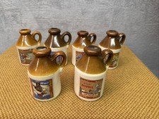 1950s Small Stoneware Advertising Flagons  x 6. Bovril, Colman’s, Sunlight etc..