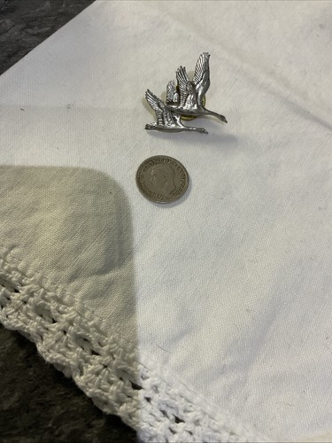 Vintage pewter flying ducks - pewter,