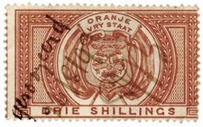 (I.B) Orange Free State Revenue : Duty Stamp 3/- (1878)