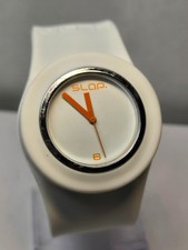 Slap Watch Vintage White Silicon Rubber Sport band  Unisex Wristwatch Rare!