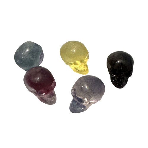 Rainbow fluorite mini skull - mini,