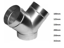 Metal Ducting Y Splitter Connector Hydroponic Extraction Y Piece