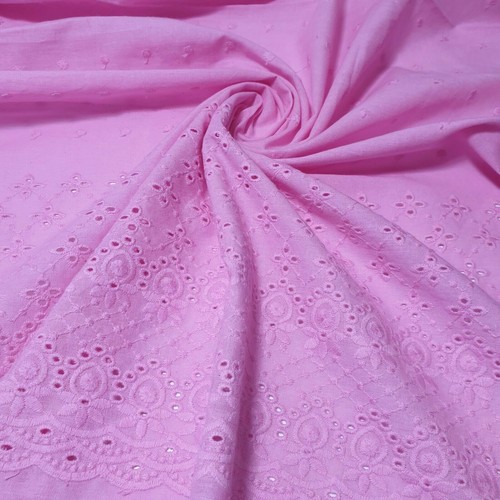 Pink 100 cotton broderie - pink,