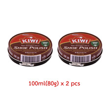 100ml(80g) KIWI Brown Shoe Boot Polish Wax Glossy Shines Nourishes Protects