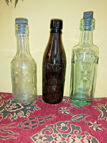 Three vintage glass bottles - vintage,