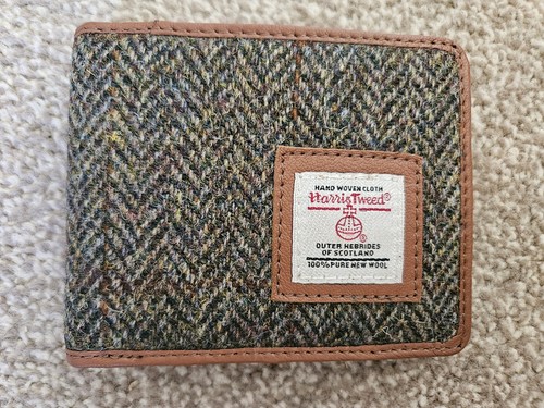 Harris tweed tri - fold, men's