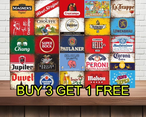 Metal beer signs man cave - beer, signs,