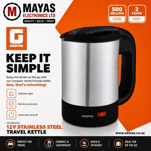 Geepas 12v stainless - geepas, steel