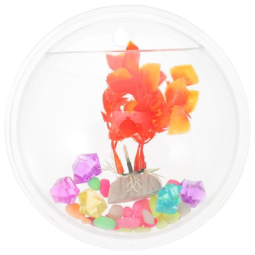 Aquarium decor clear planter - decor,