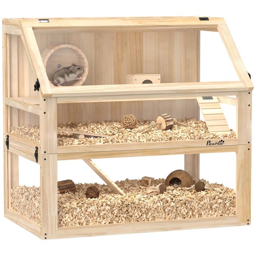 Pawhut wooden hamster cage - hamster,