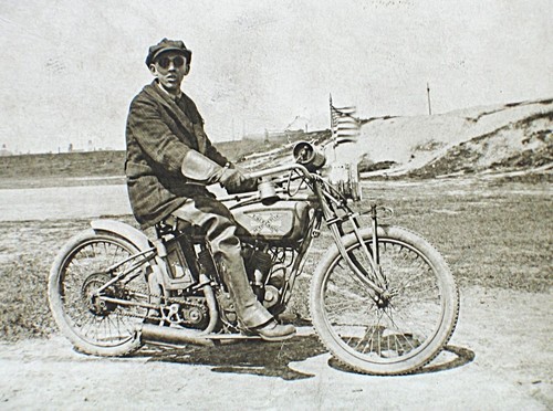 Vintage motorcycle postcard - vintage,