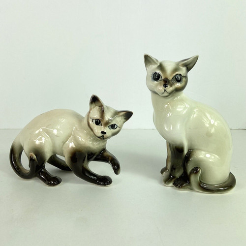 Pair vtg siamese cat - of,