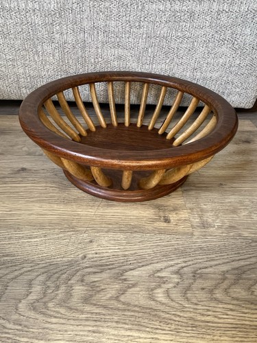 Vintage wooden bowl basket - vintage,