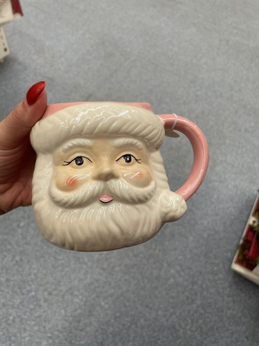 Pink christmas santa - santa, cup