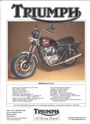 Triumph 750 bonneville - triumph,