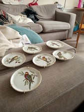 Six Vintage West German Furstenberg Small Plates 4" With Hanger