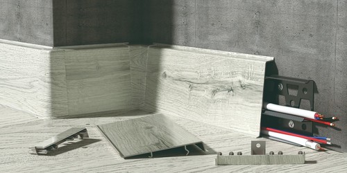 Pvc skirting board cable - board, cover