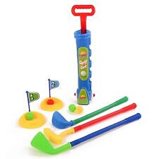 JUNIOR PLASTIC GOLF CADDY SET OUTDOOR GARDEN SUMMER KIDS FUN GIFT BALLS GAME TOY