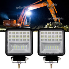 Pair 4" 72w 12/24v Led flood light Work Lights Lamp Fit Tractor Exavator Digger