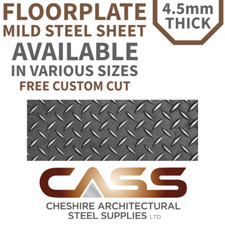 4.5mm MILD STEEL FLOOR CHEQUER PLATE - VARIOUS SIZES AVAILABLE - FREE CUSTOM CUT